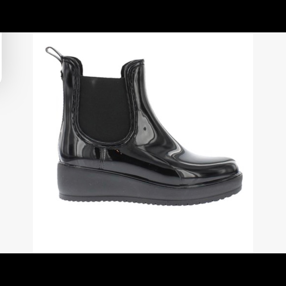 Nicole Miller Bundle-New York FROST  Black Ankle Rain Boot Women's Size 11m